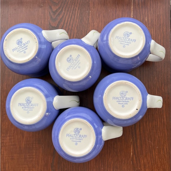 6 Pfaltzgraff Mugs Gillian Pattern - Picture 4 of 5